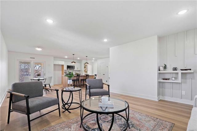 807 N Walnut Ln, Lone Jack, MO 64070 - living room featuring recessed lighting and light wood-type flooring