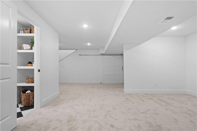 1808 SW 3rd St, Lees Summit, MO 64081 - additional living space featuring carpet flooring, recessed lighting, and built in shelves