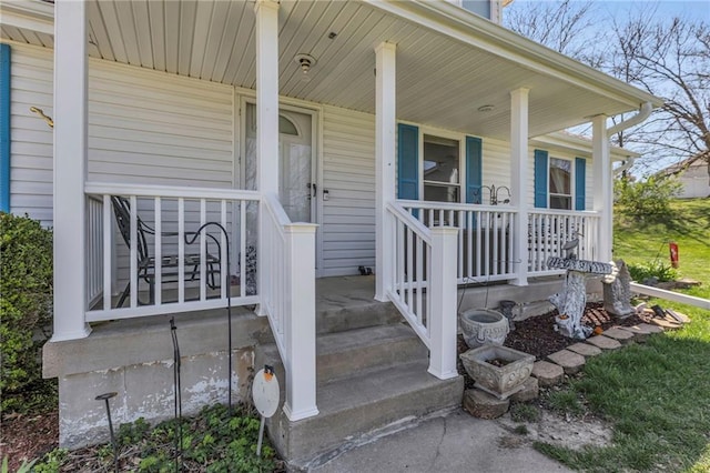 entrance to property with a porch
