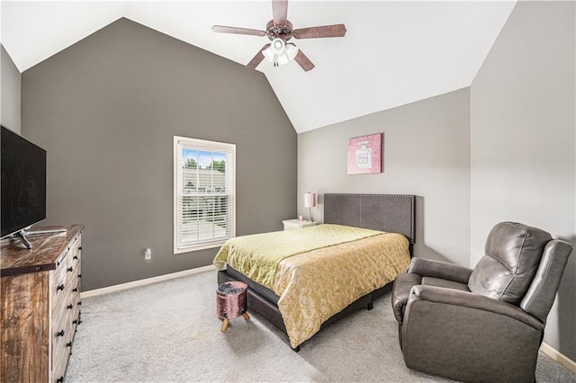 7325 Oakview St, Shawnee, KS 66216 - bedroom with vaulted ceiling, carpet, and a ceiling fan