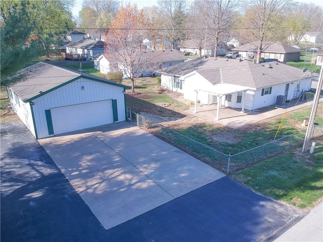 drone / aerial view with a residential view