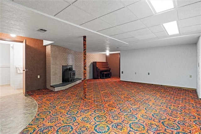 19864 211th St, Tonganoxie, KS 66086 - living area with a wood stove