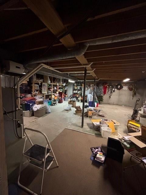 view of unfinished below grade area
