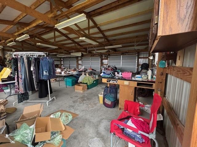storage room with a garage
