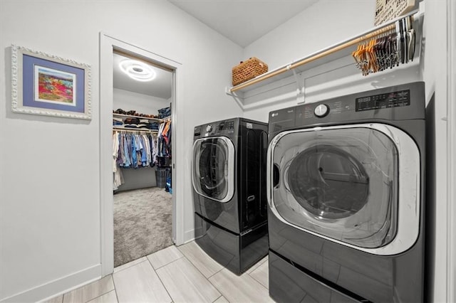 2428 W 179th St, Overland Park, KS 66085 - washroom with independent washer and dryer and light colored carpet