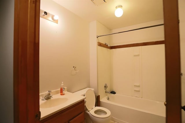 1313 NW 12th St, Blue Springs, MO 64015 - full bathroom featuring toilet, vanity, and washtub / shower combination