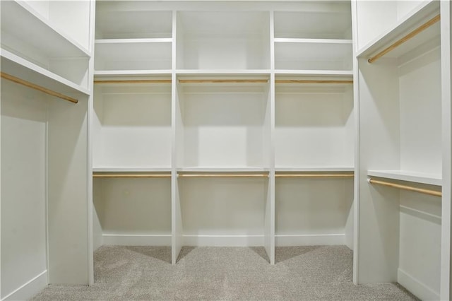 walk in closet with carpet