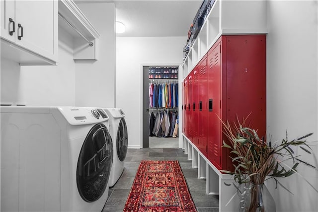 38 Lakeview Ln, Linn Valley, KS 66040 - washroom with washer and clothes dryer and cabinet space