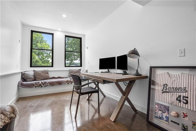 38 Lakeview Ln, Linn Valley, KS 66040 - home office featuring recessed lighting and concrete flooring
