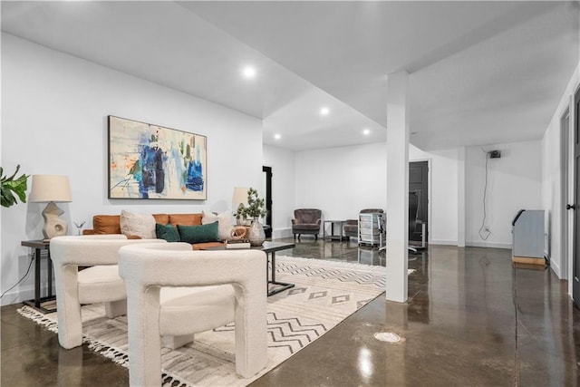38 Lakeview Ln, Linn Valley, KS 66040 - living room featuring recessed lighting and concrete floors