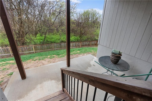 view of patio with a fenced backyard