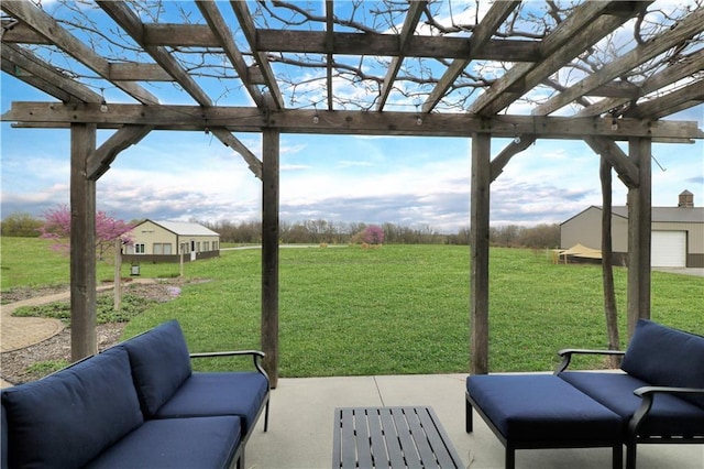 611 NW 1421st Rd, Holden, MO 64040 - view of patio / terrace with outdoor lounge area and a pergola