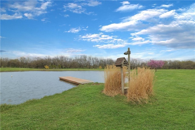 611 NW 1421st Rd, Holden, MO 64040 - dock area with a water view and a yard