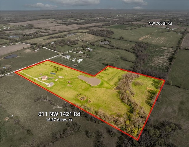 611 NW 1421st Rd, Holden, MO 64040 - view of rural area with property parcel outlined