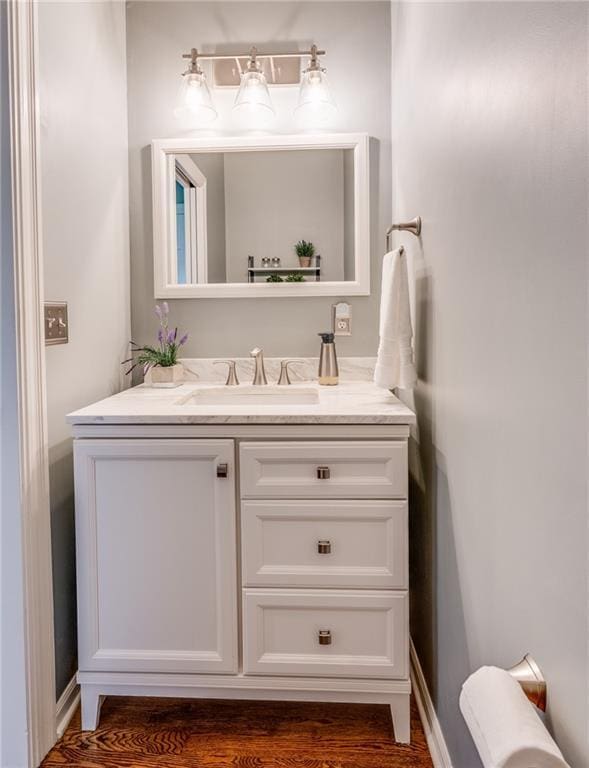 25477 Crestview Dr, Paola, KS 66071 - bathroom featuring vanity and baseboards