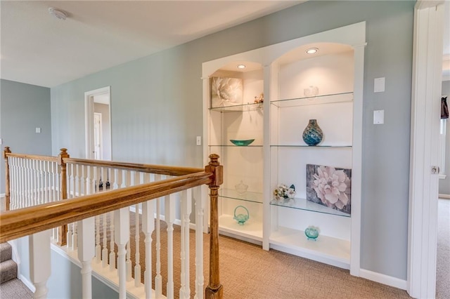 25477 Crestview Dr, Paola, KS 66071 - hallway with light carpet and an upstairs landing