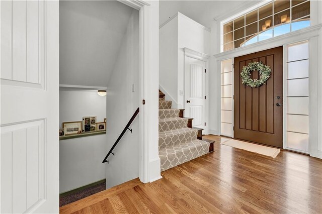 1237 Hillmann Ln, Warrensburg, MO 64093 - foyer featuring wood finished floors and stairway
