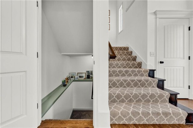 1237 Hillmann Ln, Warrensburg, MO 64093 - stairway featuring wood finished floors