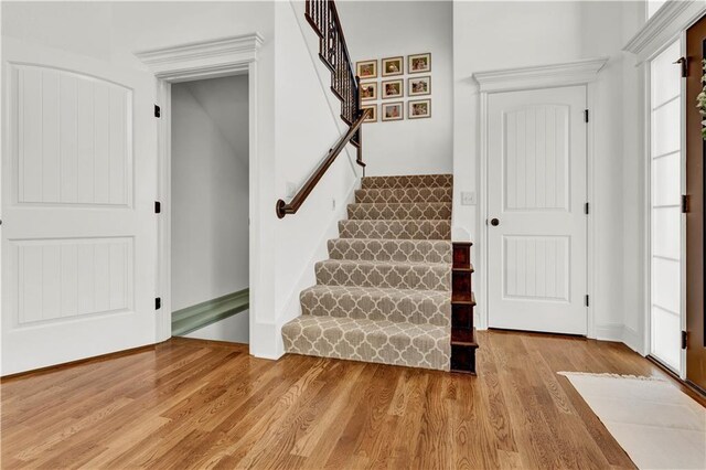 1237 Hillmann Ln, Warrensburg, MO 64093 - stairway featuring wood finished floors