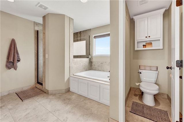 1237 Hillmann Ln, Warrensburg, MO 64093 - bathroom with a bath, a stall shower, and tile patterned floors