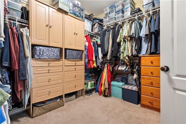 spacious closet with carpet flooring