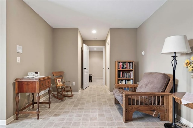 living area with baseboards