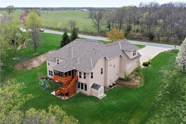 bird's eye view with a rural view