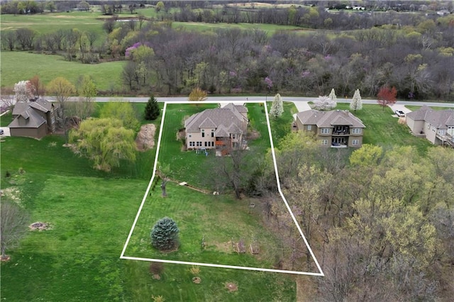 bird's eye view with a rural view
