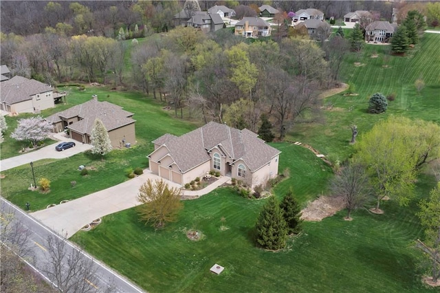 aerial view with a residential view