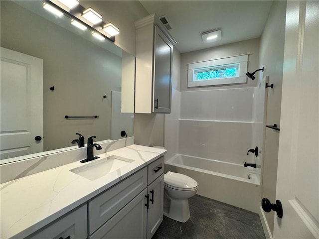 101 N Maple St, Butler, MO 64730 - bathroom featuring toilet, vanity, and bathtub / shower combination