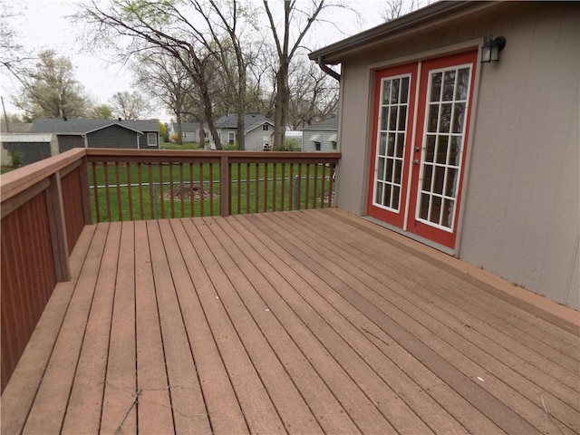 518 S Pine, Ottawa, KS 66067 - deck featuring a yard and french doors