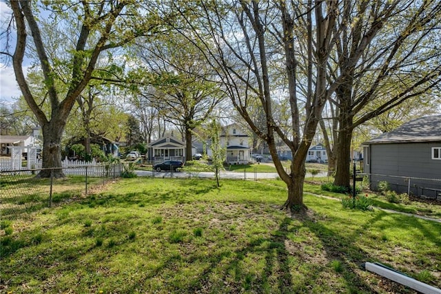 view of yard with fence