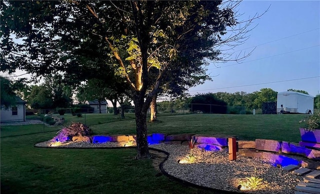 view of yard featuring fence