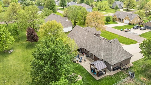 drone / aerial view with a residential view