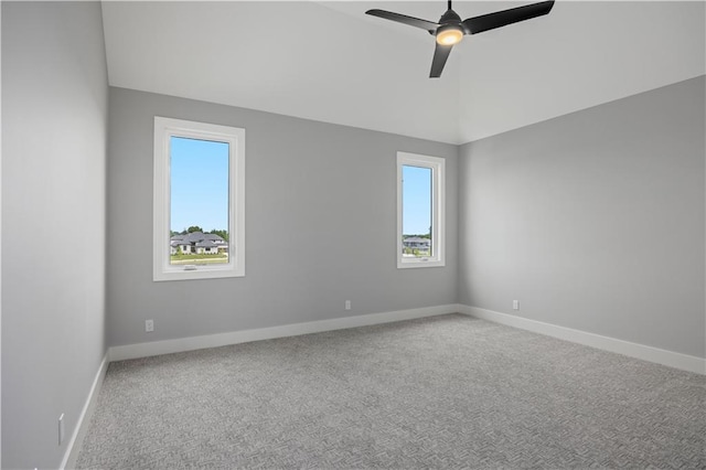 17216 Goddard St, Overland Park, KS 66221 - carpeted spare room featuring ceiling fan, baseboards, and vaulted ceiling