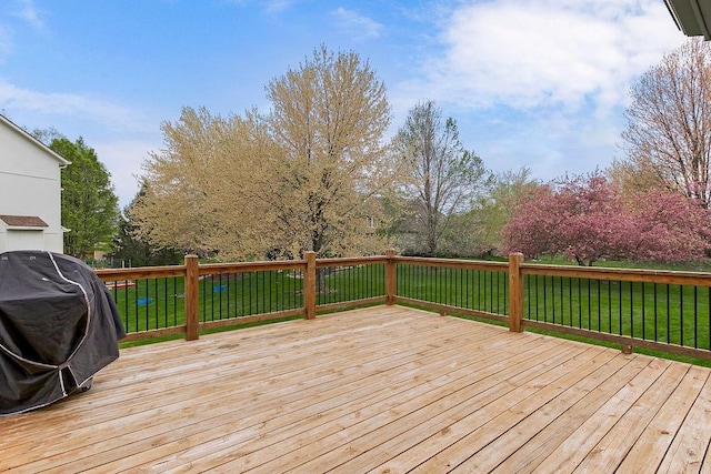 9011 NE 91st Ter, Kansas City, MO 64157 - wooden terrace with a yard and area for grilling