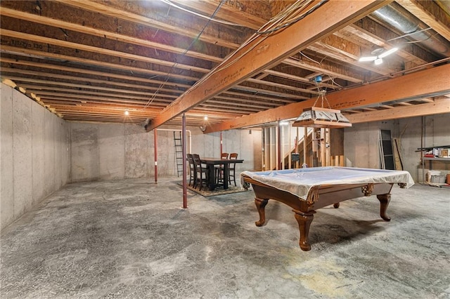 16011 Cedar St, Basehor, KS 66007 - recreation room featuring concrete flooring and pool table