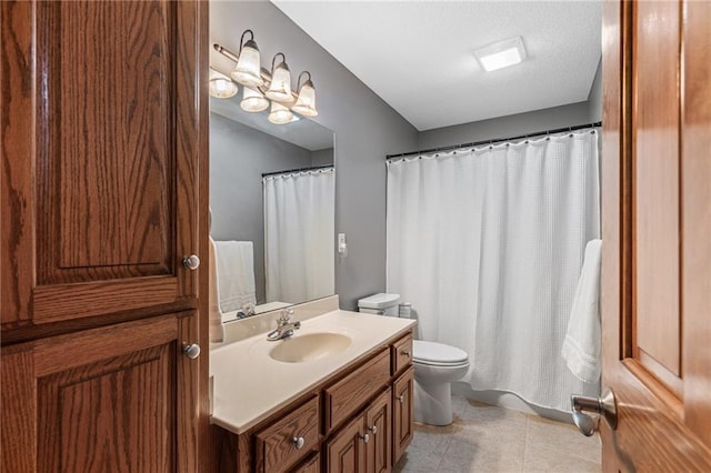 16011 Cedar St, Basehor, KS 66007 - bathroom featuring vanity, tile patterned floors, and curtained shower