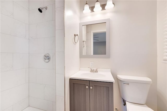 108 W Walnut St, Blue Springs, MO 64015 - full bath featuring vanity, a tile shower, and toilet