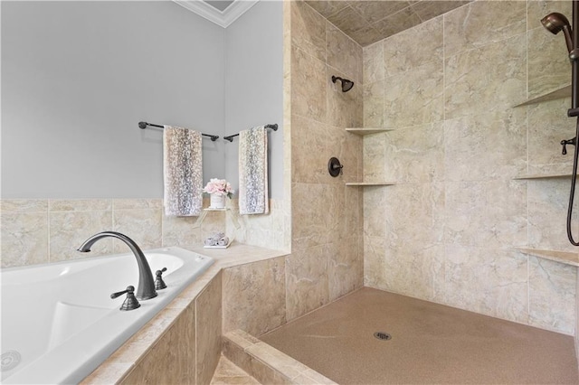 5316 NE Northgate Xing, Lees Summit, MO 64064 - full bath featuring ornamental molding, a garden tub, and tiled shower
