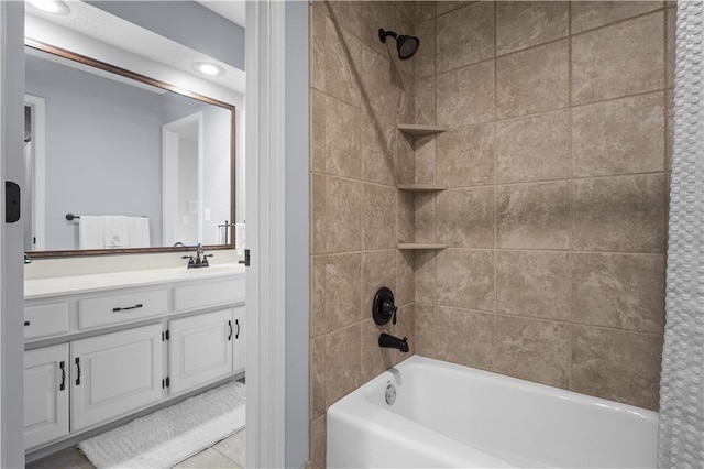 5316 NE Northgate Xing, Lees Summit, MO 64064 - bathroom with vanity, washtub / shower combination, and recessed lighting