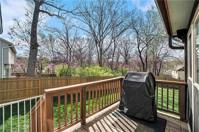 401 NW 51st St, Gladstone, MO 64118 - wooden terrace with grilling area