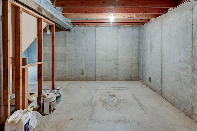view of unfinished below grade area