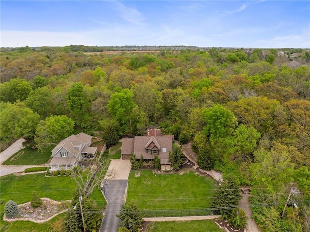 2102 W Dennis Ave, Olathe, KS 66061 - aerial view featuring a wooded view