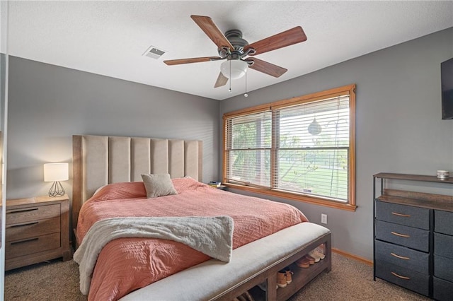 2102 W Dennis Ave, Olathe, KS 66061 - bedroom featuring a ceiling fan, baseboards, visible vents, and carpet
