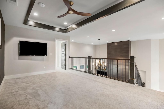 10300 W 174th St, Overland Park, KS 66221 - unfurnished room featuring ceiling fan, carpet floors, recessed lighting, baseboards, and a smoke detector