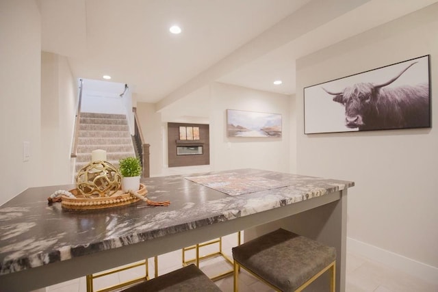 10300 W 174th St, Overland Park, KS 66221 - dining space featuring recessed lighting, stairway, and baseboards