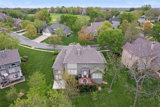drone / aerial view with a residential view