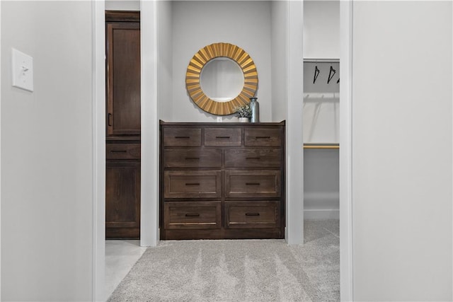 hallway featuring carpet flooring