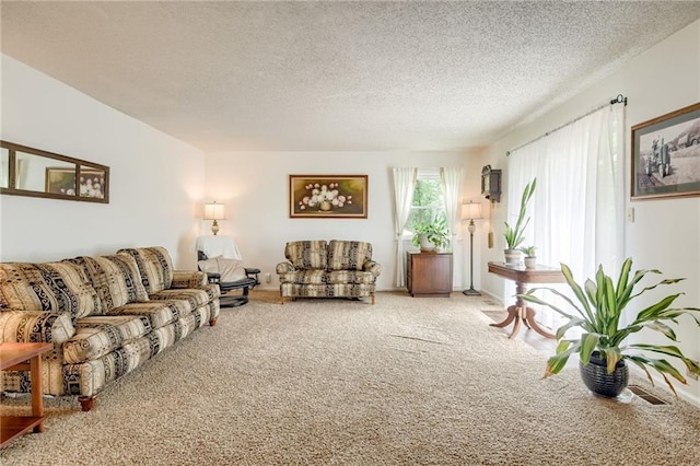 763 J Hwy, Peculiar, MO 64078 - carpeted living area with a textured ceiling